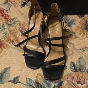 Naturalizer Black Strappy Stiletto Sandals